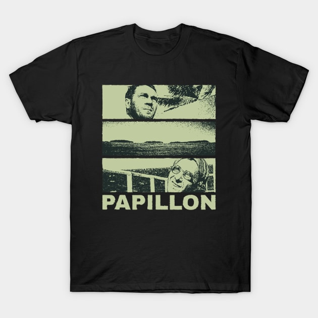 Papillon 1973 Film T-Shirt by Zen Cosmos Official